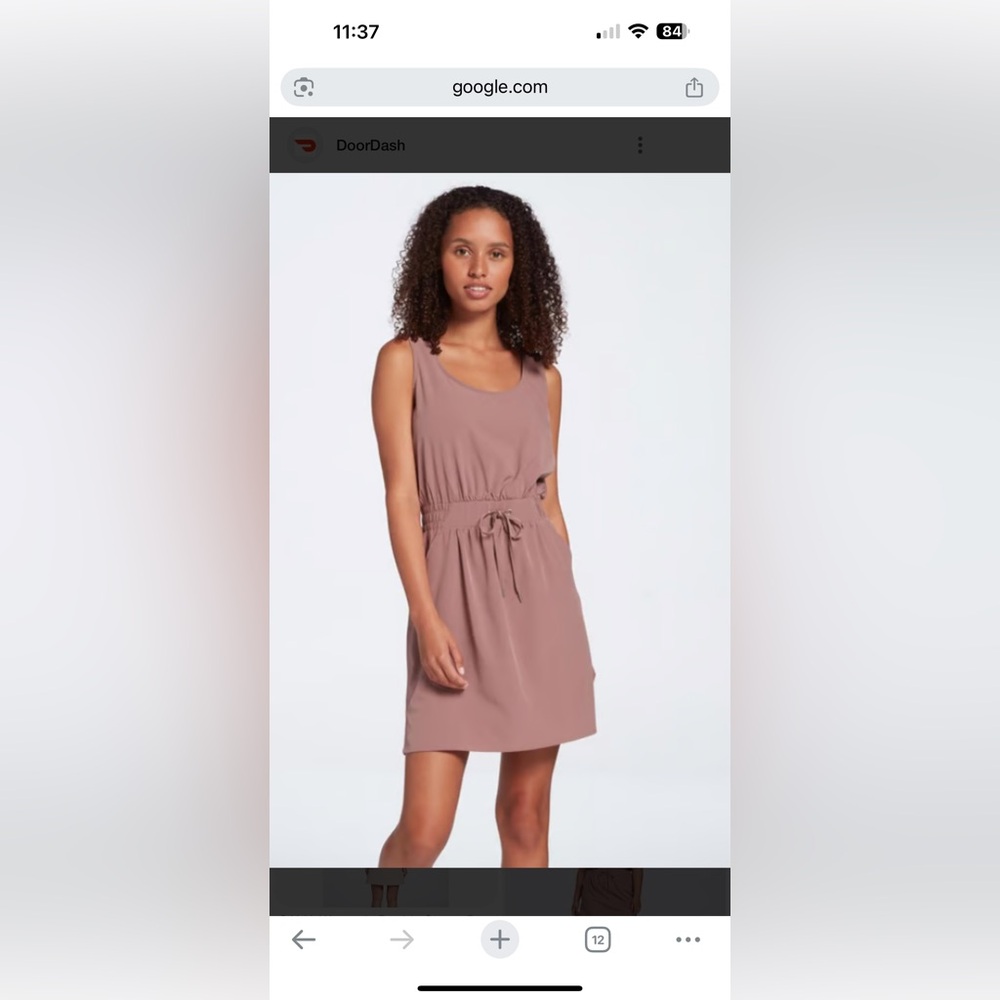 Calia Sleeveless Mauve Dress with Drawstring Waist